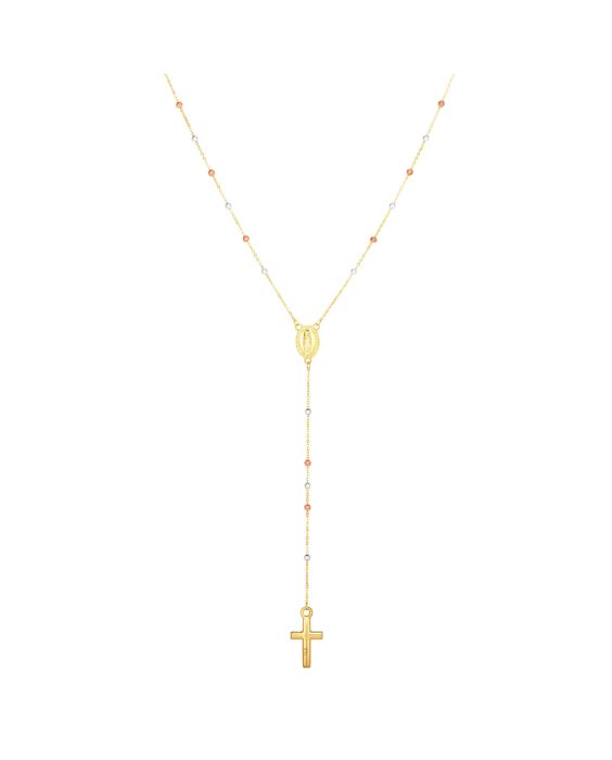 14K Gold Rosary Inspired Necklace