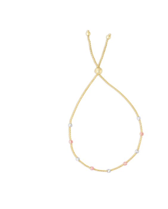 14K Gold Stationed Beads Friendship Bracelet