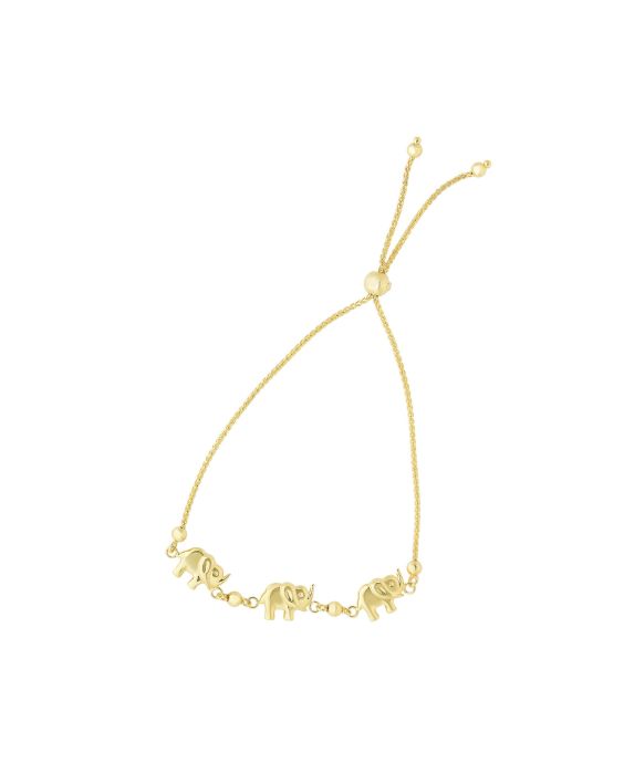 14K Gold Elephant Friendship Bracelet