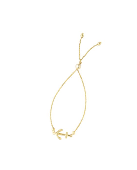 14K Gold Anchor Friendship Bracelet