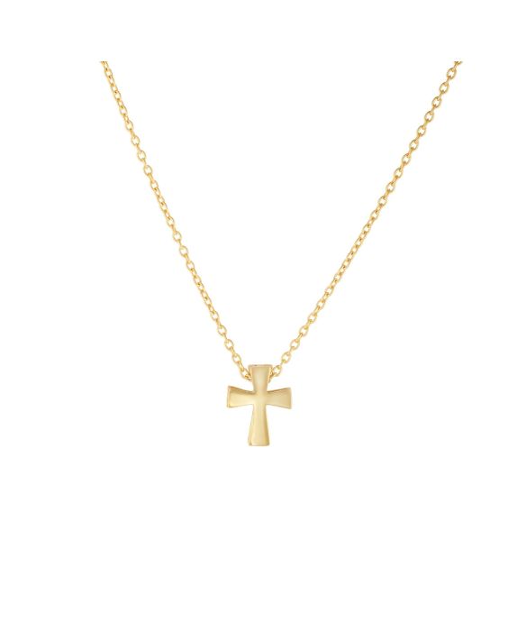 14K Gold Mini Cross Necklace