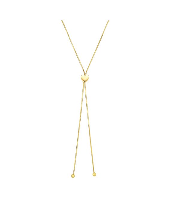 14K Gold Heart Slide Friendship Necklace