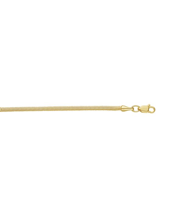 14K Gold 2mm Oval Snake Chain