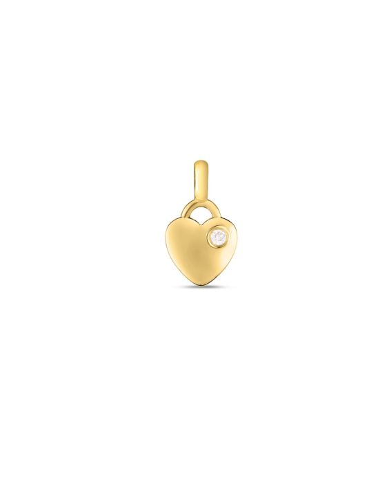 14K Diamond Heart Charm