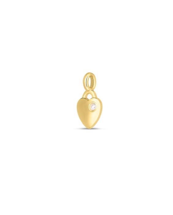14K Diamond Heart Charm