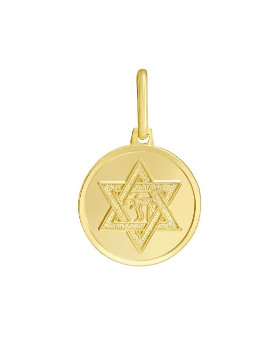 14K Star of David Medallion Charm