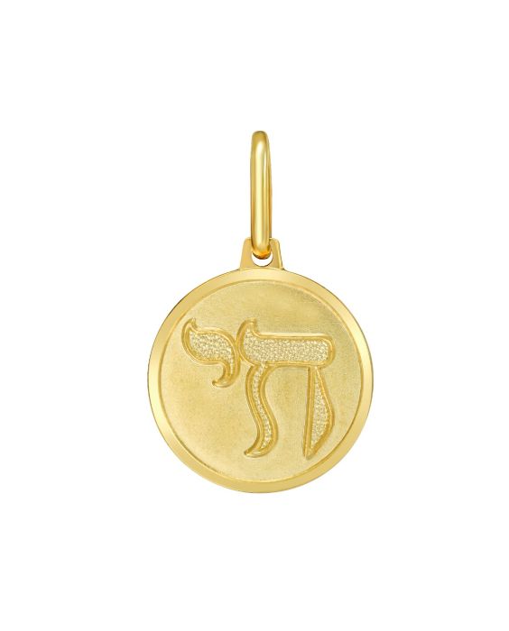 14K Yellow Chai Medallion Charm