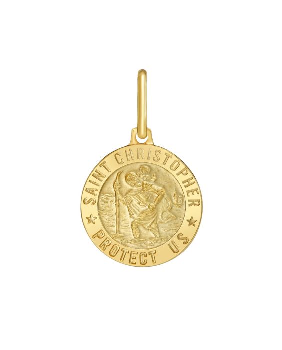 14K St. Christopher Medallion Charm