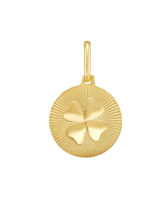 14K Clover Medallion Charm