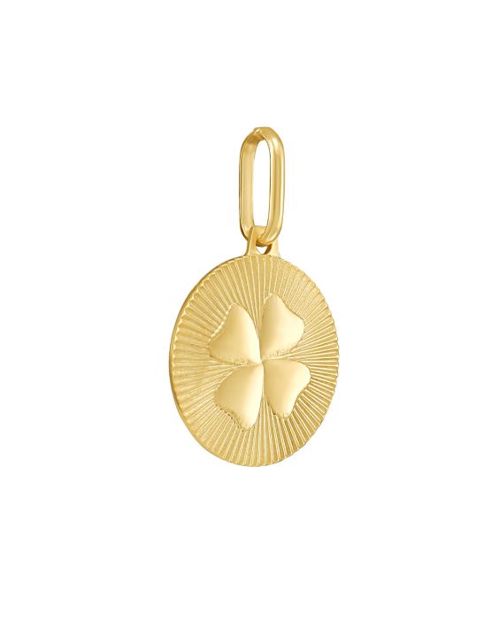 14K Clover Medallion Charm