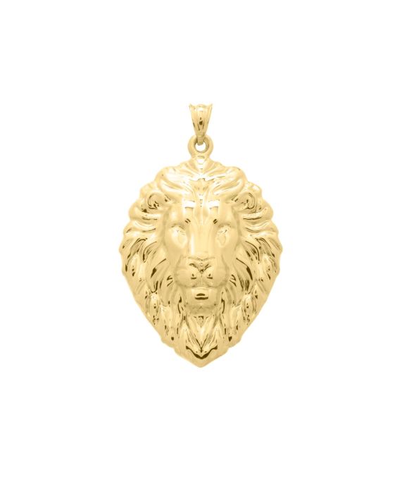 14K Gold Lion Head Pendant