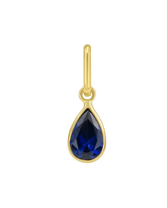 14K Pear Blue Sapphire Charm
