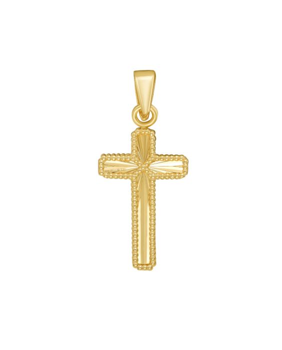 14K Two Tone Cross Charm 
