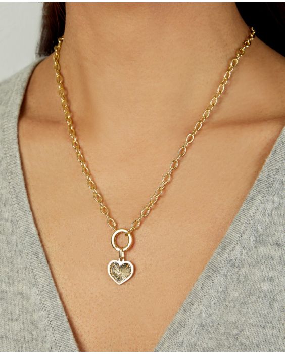 14K Diamond Charm Link Necklace