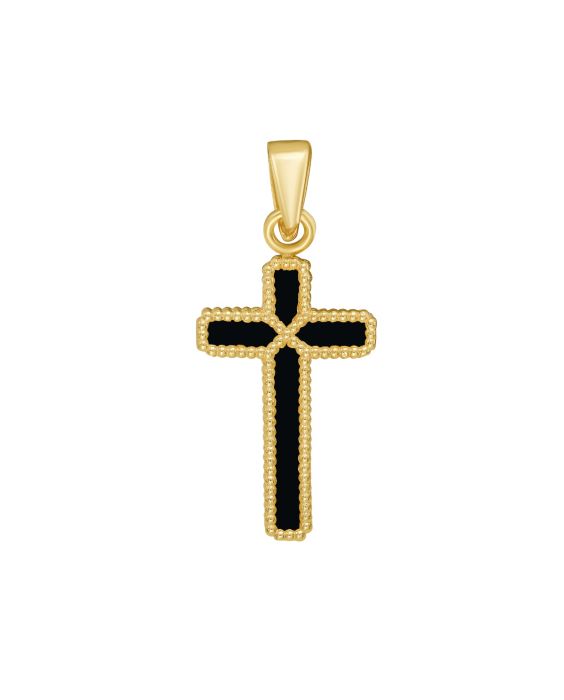 14k Gold Cross Reversible Pendant