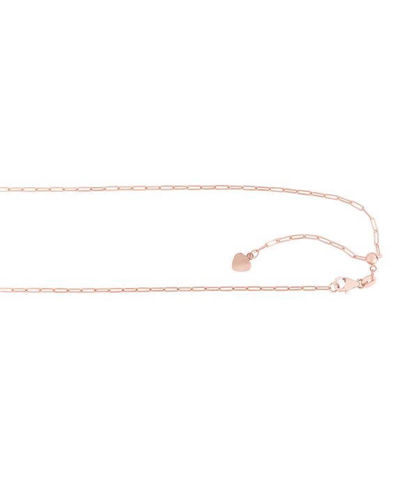 14K Gold 1.5mm Adjustable Paperclip Chain