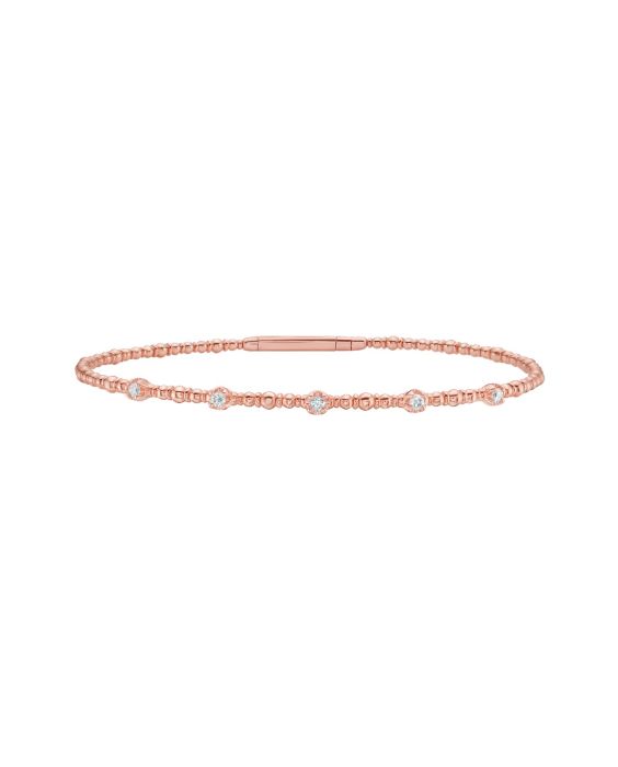 14K .15ct Diamond Beaded Bracelet
