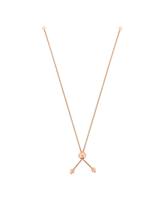 14K Gold Round Wheat Chain with Ball Slide Friendship Bracelet