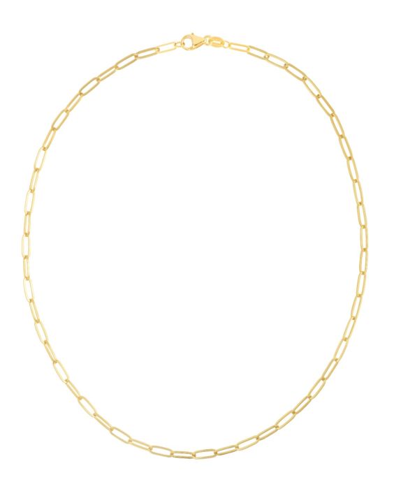 14K 3.5mm Paperclip Chain