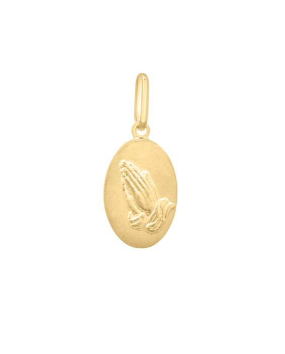 14K Gold Praying Hands Pendant