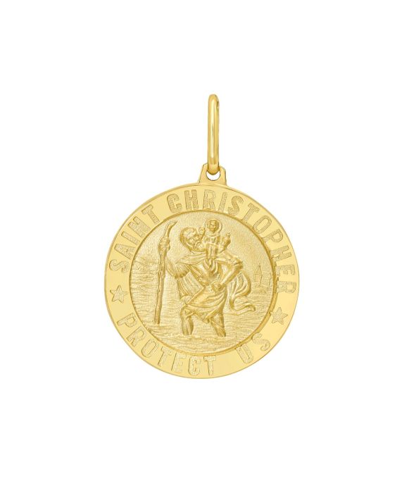 14K St. Christopher Medallion Charm