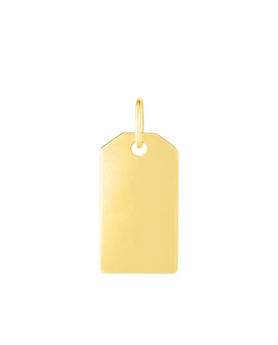 14K Gold Dog Tag Pendant