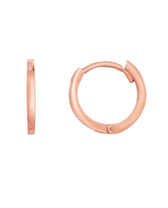 14K Gold Thin Polished Huggie Earring