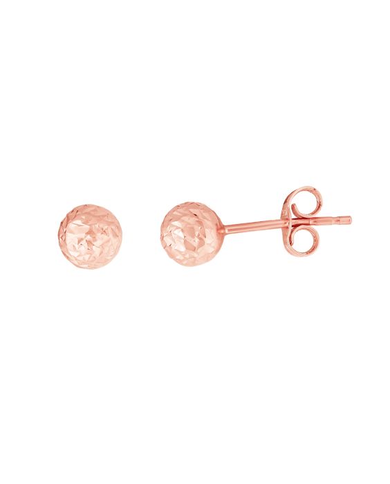14K Gold 5mm Crystal Cut Post Earring