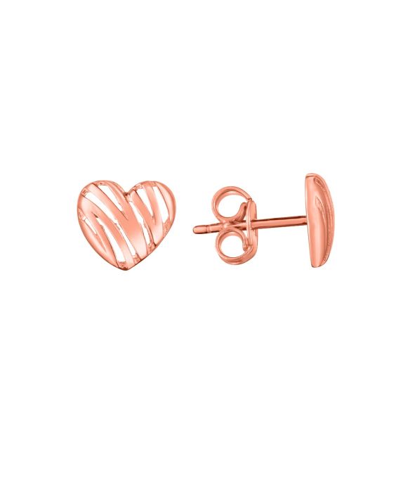 14K Scribble Heart Studs