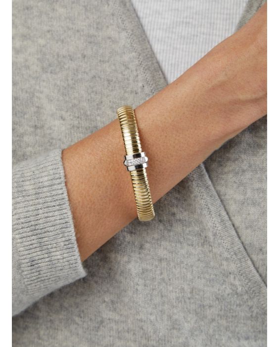 14K Center Station Diamond Tubogas Bracelet