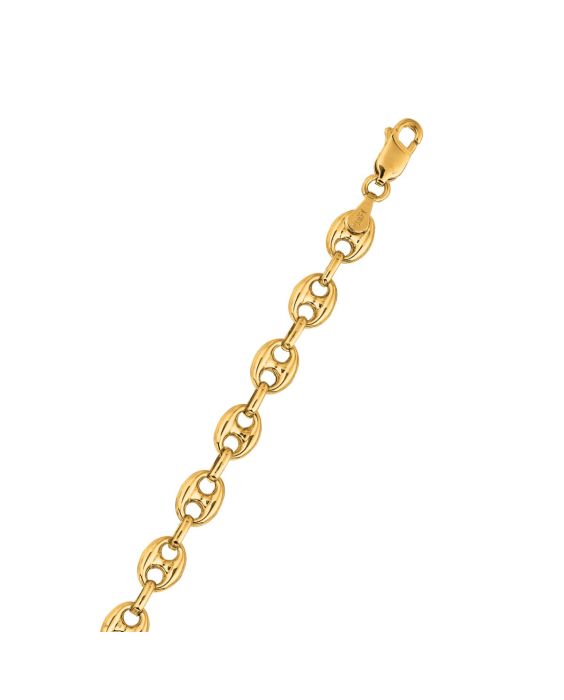 14K Gold 6.8mm Lite Puffed Mariner Chain