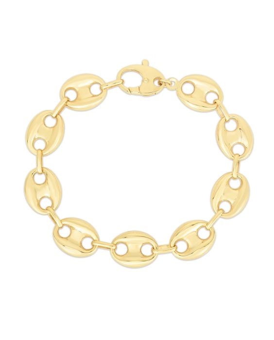 14K Gold 12mm Puffed Mariner Link Chain