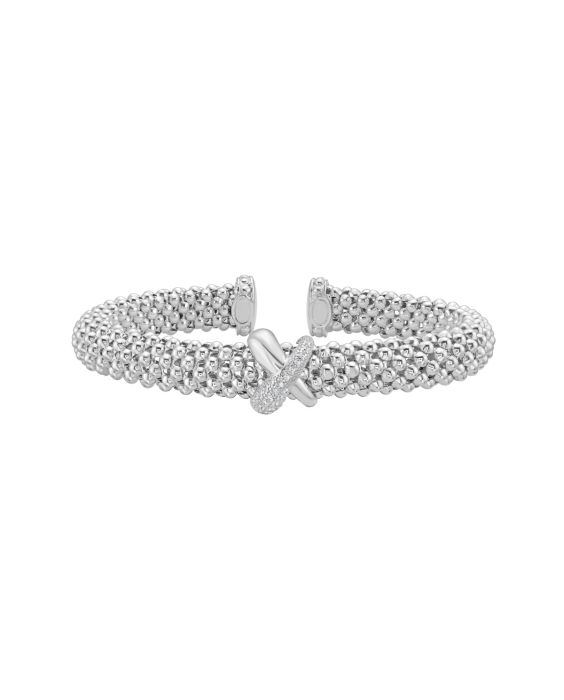Silver Diamond Puffy X Cuff