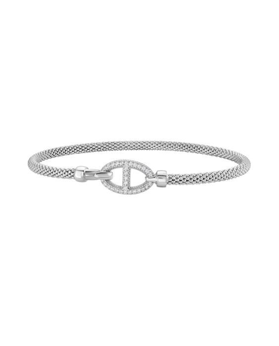 Silver & Diamond Prosecco Anchor Bangle