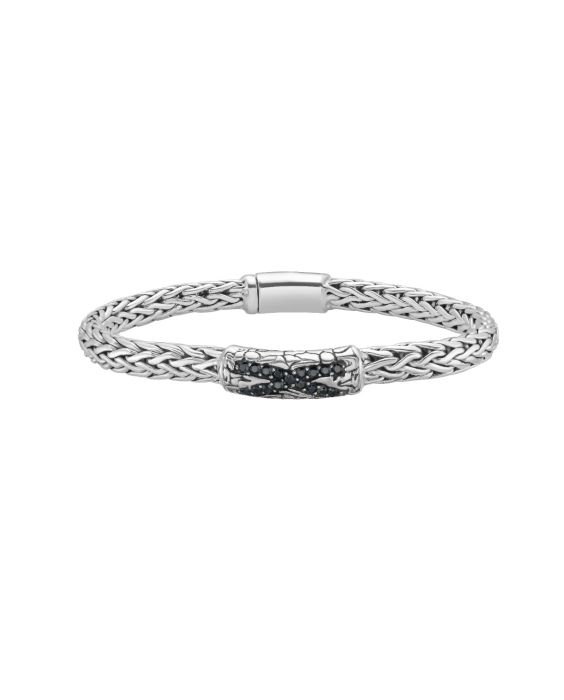 Silver Black Sapphire Palmier X Bracelet
