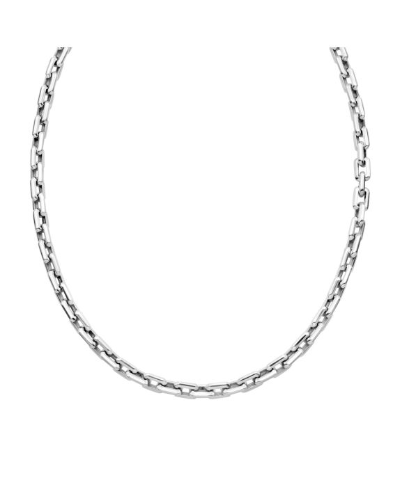 Silver Rectangular Link Necklace