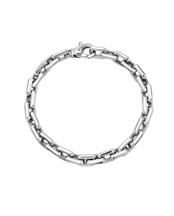 Silver Rectangular Link Bracelet