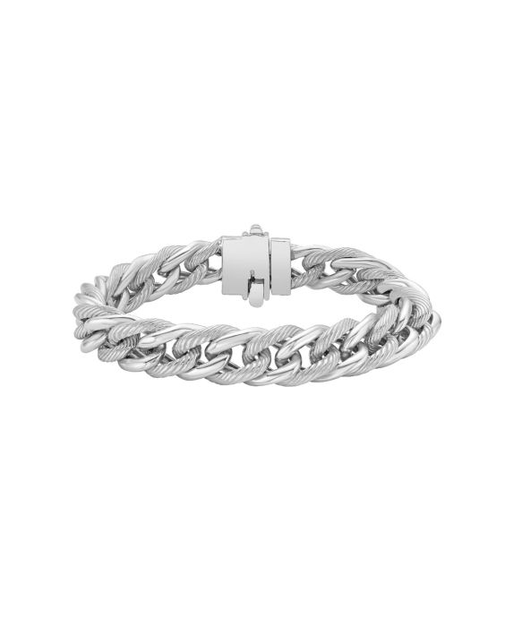 Silver Large Curb Link Bracelet