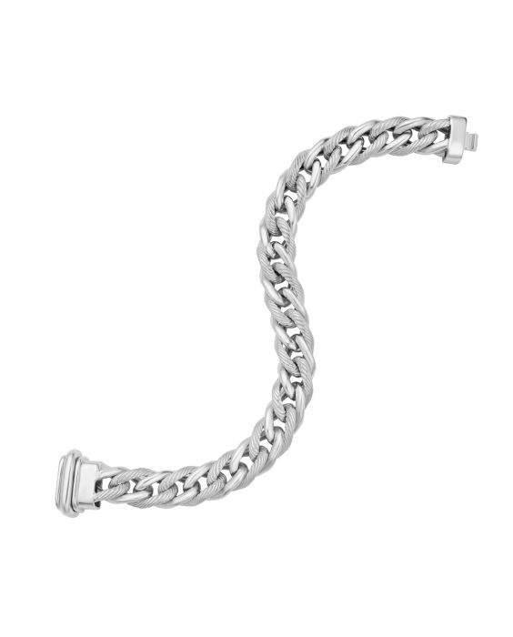 Silver Large Curb Link Bracelet