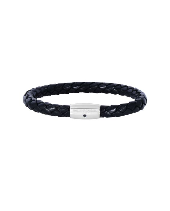 Sterling Silver Men's Leather Bracelet