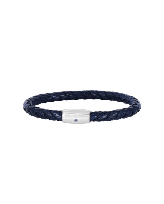 Sterling Silver Men's Leather Bracelet