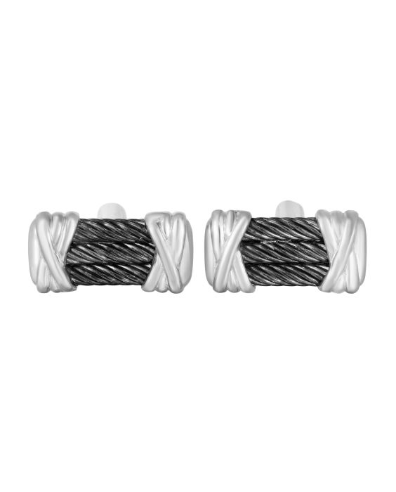 Sterling Silver Italian Cable Cuff Link