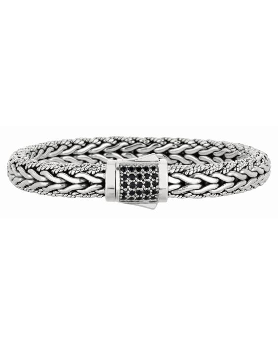 Sterling Silver Signature Woven Large Sapphire Bracelet