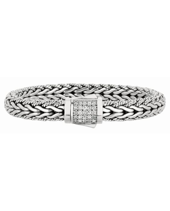 Sterling Silver Signature Woven Large Sapphire Bracelet