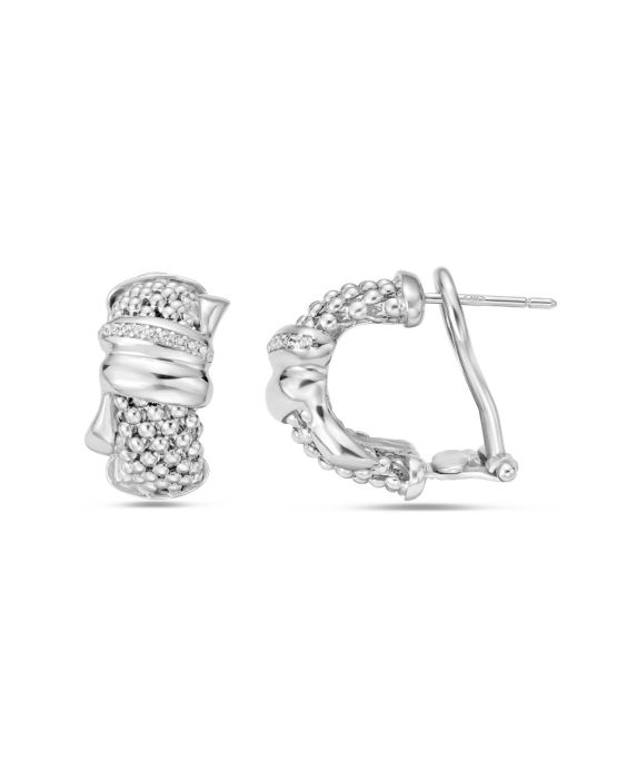 Silver Prosecco Knot Half Moon Earrings