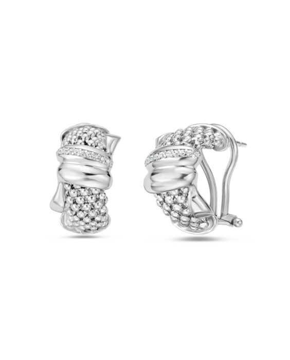 Silver Prosecco Knot Half Moon Earrings