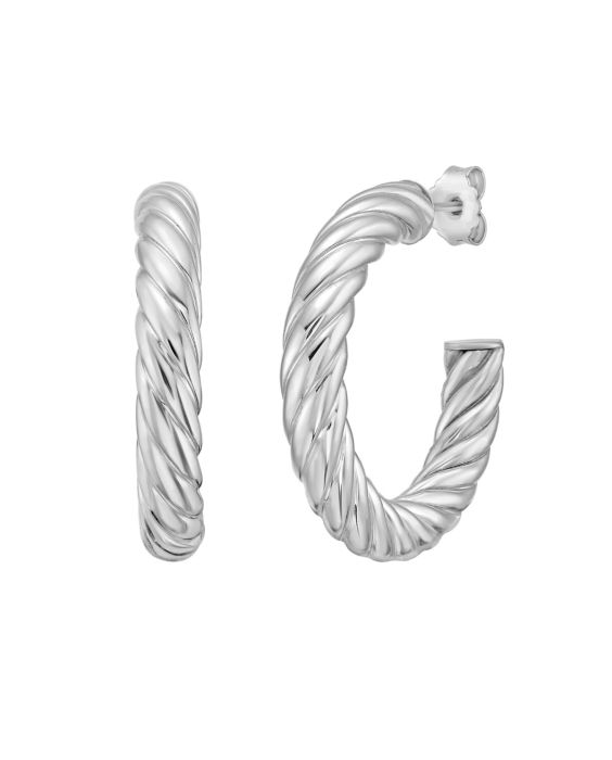 Silver Classic Cable Hoops