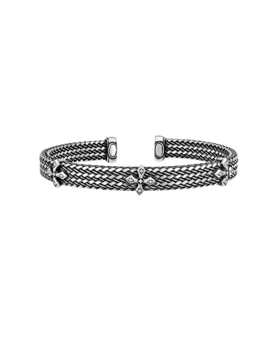 Silver Men's Diamond Maltese Cuff