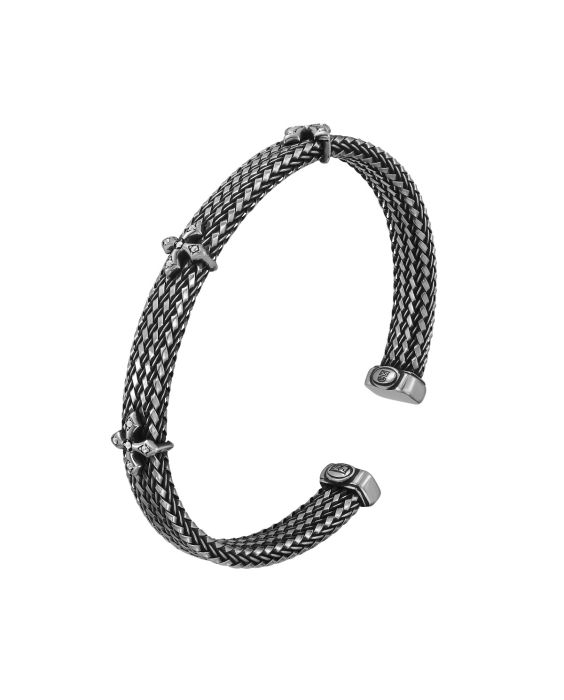 Silver Men's Diamond Maltese Cuff