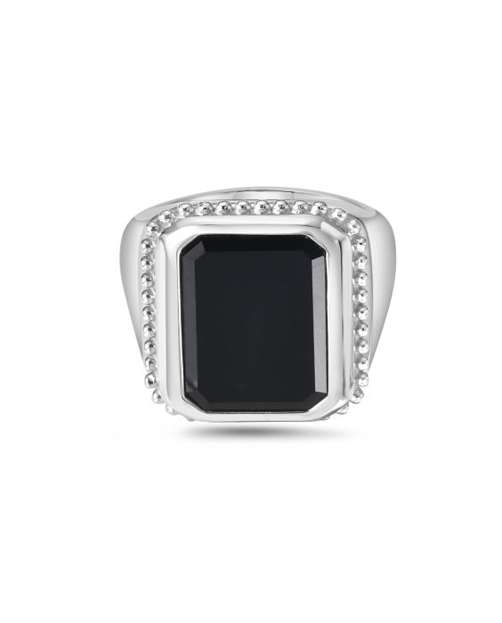 Silver Men's Octagon Signet Ring 